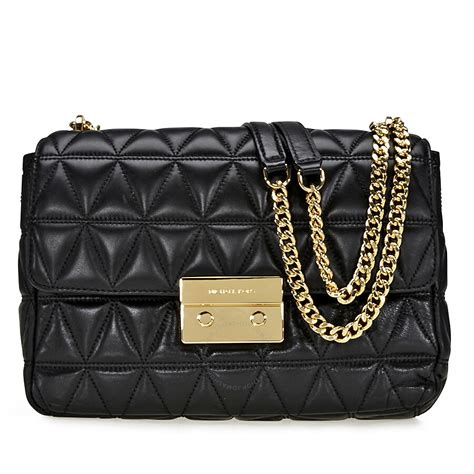 michael kors black quilted purse|michael kors crossbody bag black.